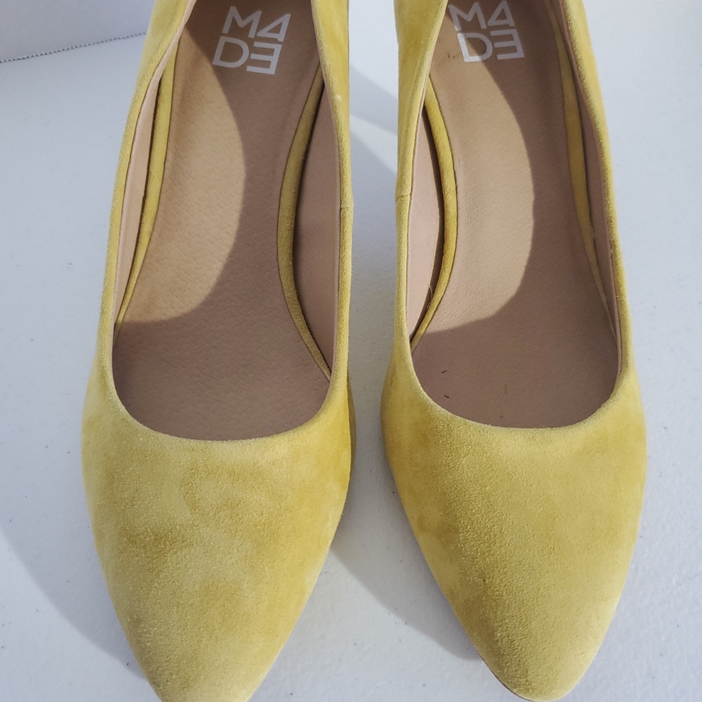 Anthropologie M4D3 Marigold Kid-Suede Easter Pumps By Tabitha Simmons
